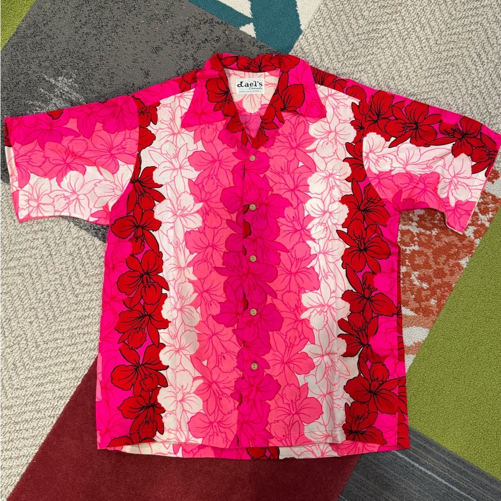 Dael’s Hawaiian Men's Pink Floral Shirt